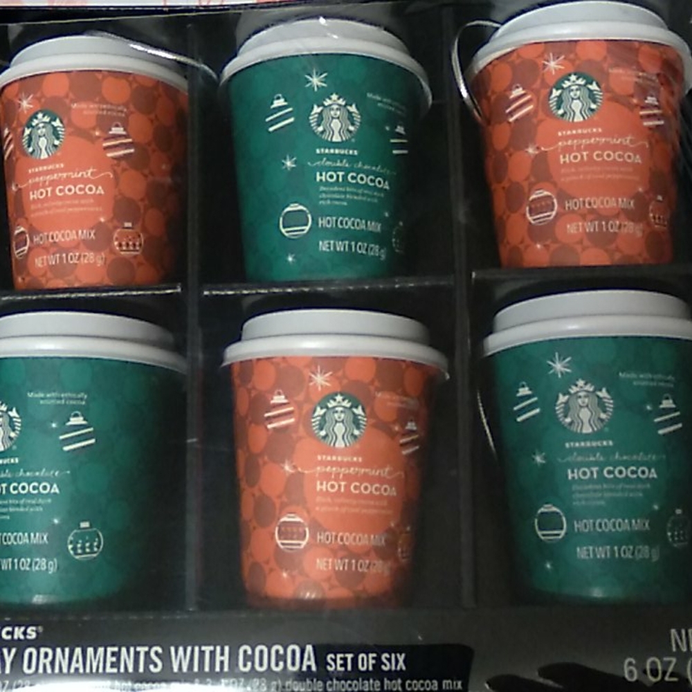 Starbucks 6 pk. Ornaments with cocoa-BNWT - Picture 2 of 6